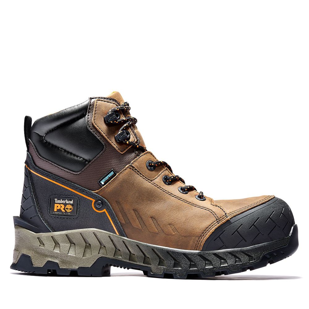 Timberland Mens Work Boots PRO® Summit 6-Inch Composite-Toe - Brown/Black - India GH2805147